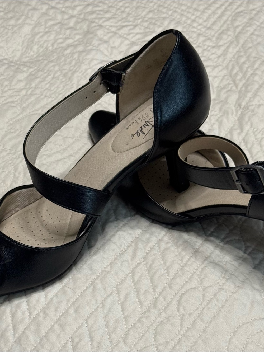 Life Stride Black Mary Jane Ankle-Strap Heels